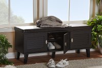 6792-RCW Dark Brown Entryway Bench/ Shoe Organizer - Sheffield