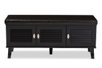 6792-RCW Dark Brown Entryway Bench/ Shoe Organizer - Sheffield-2
