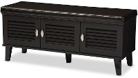 6792-RCW Dark Brown Entryway Bench/ Shoe Organizer - Sheffield-3