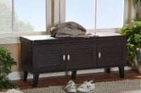 6792-RCW Dark Brown Entryway Bench/ Shoe Organizer - Sheffield-5