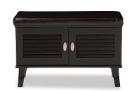 6793-RCW Dark Brown Storage Bench/ Shoe Cabinet - Sheffield