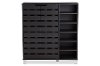 6477-RCW Dark Brown Shoe Cabinet with Open Shelves - Shirley-3