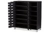 6477-RCW Dark Brown Shoe Cabinet with Open Shelves - Shirley-5