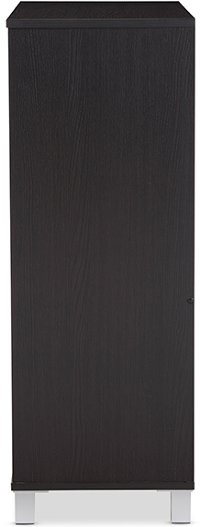 6477-RCW Dark Brown Shoe Cabinet with Open Shelves - Shirley-6