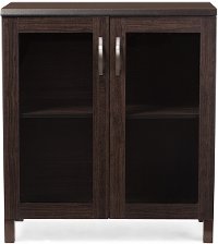 6499-RCW Dark Brown Cabinet with Glass Doors - Sintra-2