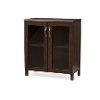6499-RCW Dark Brown Cabinet with Glass Doors - Sintra-3
