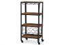 6646-RCW Antique Black Wood and Metal Storage Shelf - Swanson-3