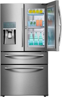 RF22KREDBSR Samsung Counter Depth 4 Door French Door Refrigerator with Food ShowCase - 22.4 cu. ft., 36 Inch Stainless Steel-3