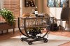 6643-RCW Metal and Wood Wheeled Wine Rack Cart - Triesta