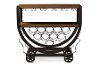 6643-RCW Metal and Wood Wheeled Wine Rack Cart - Triesta-2