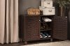 6513-RCW Dark Brown 2-Door Shoe Cabinet - Winda