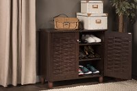 6513-RCW Dark Brown 2-Door Shoe Cabinet - Winda