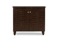 6513-RCW Dark Brown 2-Door Shoe Cabinet - Winda-2