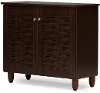 6513-RCW Dark Brown 2-Door Shoe Cabinet - Winda-4