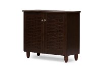 6513-RCW Dark Brown 2-Door Shoe Cabinet - Winda-4