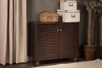 6513-RCW Dark Brown 2-Door Shoe Cabinet - Winda-6