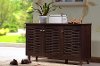 6514-RCW Dark Brown 3-Door Shoe Storage Cabinet - Winda