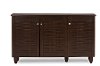 6514-RCW Dark Brown 3-Door Shoe Storage Cabinet - Winda-2