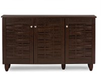 6514-RCW Dark Brown 3-Door Shoe Storage Cabinet - Winda-2