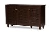 6514-RCW Dark Brown 3-Door Shoe Storage Cabinet - Winda-5