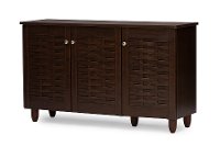 6514-RCW Dark Brown 3-Door Shoe Storage Cabinet - Winda-5