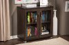 6494-RCW Dark Brown Storage Cabinet with Glass Doors - Zentra