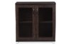 6494-RCW Dark Brown Storage Cabinet with Glass Doors - Zentra-2
