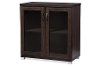 6494-RCW Dark Brown Storage Cabinet with Glass Doors - Zentra-3