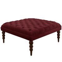 448VLVBR Velvet Berry Tufted Cocktail Ottoman