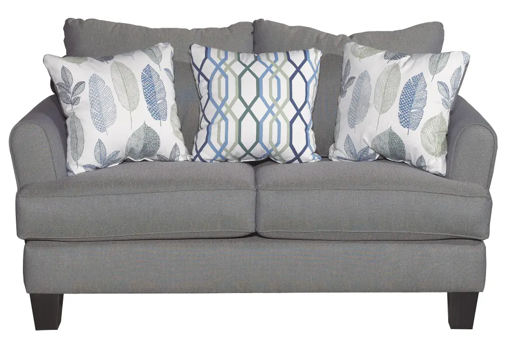 Gray-Blue Upholstered Casual Contemporary Loveseat - Bryn-1