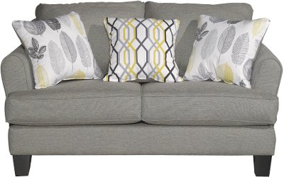 Casual Contemporary Stone Gray Loveseat - Bryn