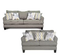 Contemporary Stone Gray 2 Piece Living Room Set - Bryn