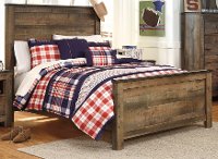 Contemporary Rustic Oak Full Bed - Trinell