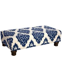 546DMNBL Diamond Blue Rectangle Ottoman