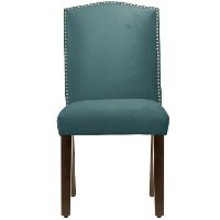 64-6NB-PWMSTPCC Mystere Peacock Nail Button Arched Back Dining Chair
