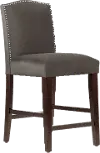 64-7NB-SVMSTCSM Theo Dark Brown Nail Button Back Counter Stool- Skyline Furniture