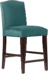 64-7NB-PWMSTPCC Mystere Peacock Nail Button Arched Back - Counter Stool