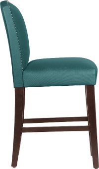 64-7NB-PWMSTPCC Mystere Peacock Nail Button Arched Back - Counter Stool-2