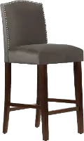 64-8NB-SVMSTCSM Theo Dark Brown Nail Button Back Bar Stool- Skyline Furniture