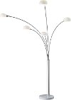 Satin Steel Arc 5 Light Floor Lamp - Luna