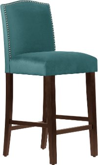 64-8NB-PWMSTPCC Mystere Peacock Nail Button Back - Bar Stool
