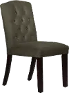 69-6VLVPWT Emily Velvet Pewter Tufted Arched Back Dining Chair
