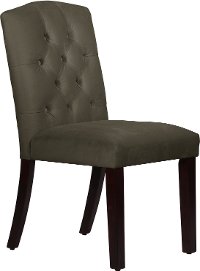 69-6VLVPWT Velvet Pewter Tufted Arched Back - Dining Chair
