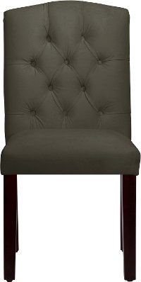 69-6VLVPWT Velvet Pewter Tufted Arched Back - Dining Chair-2