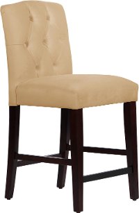69-7VLVBCK Velvet Buckwheat Tufted Arched Back - Counter Stool