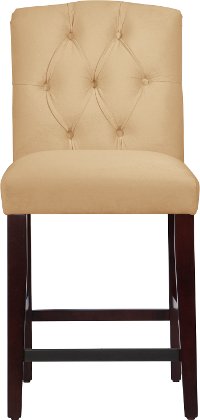 69-7VLVBCK Velvet Buckwheat Tufted Arched Back - Counter Stool-2