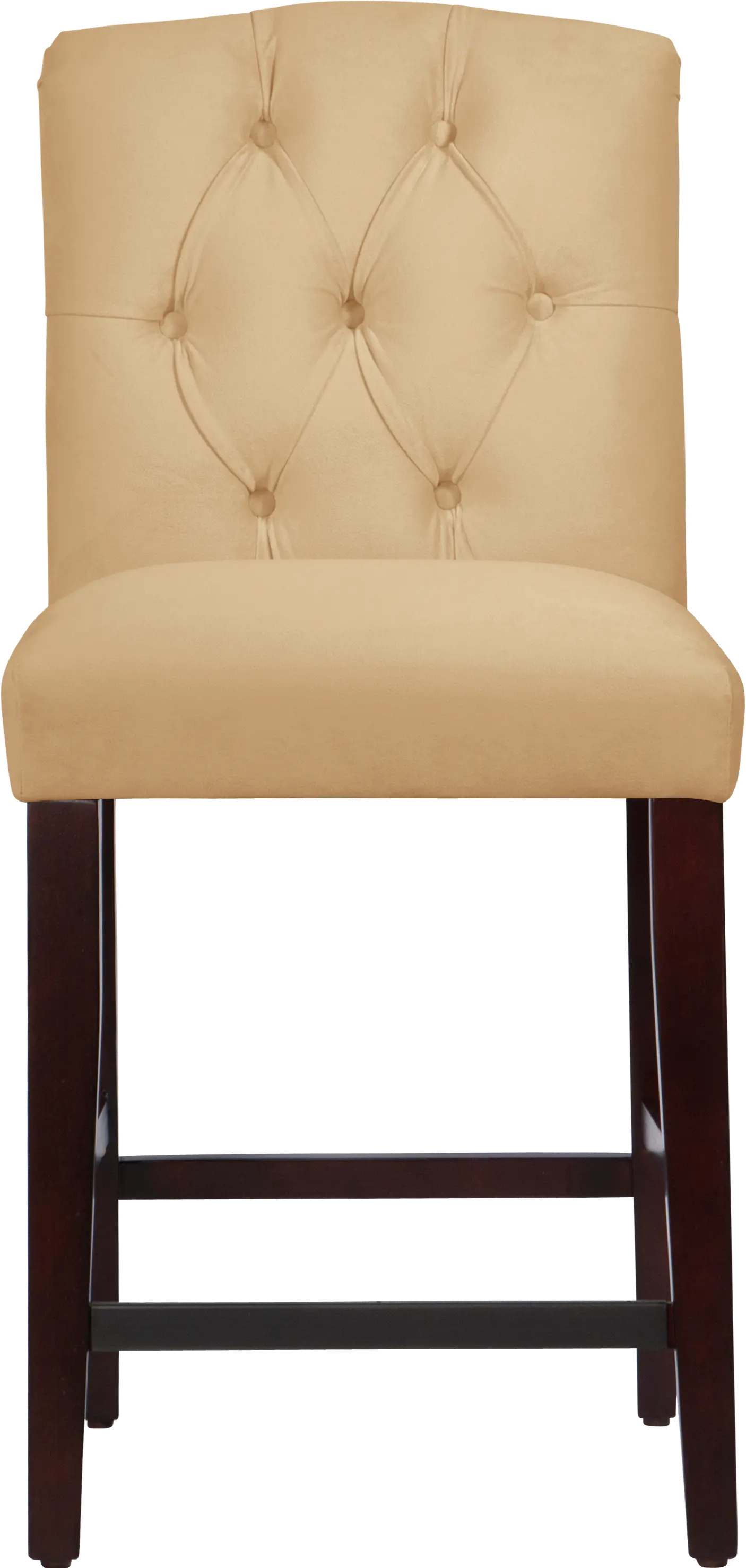 69-7VLVBCK Velvet Buckwheat Tufted Arched Back Counter Stool-2