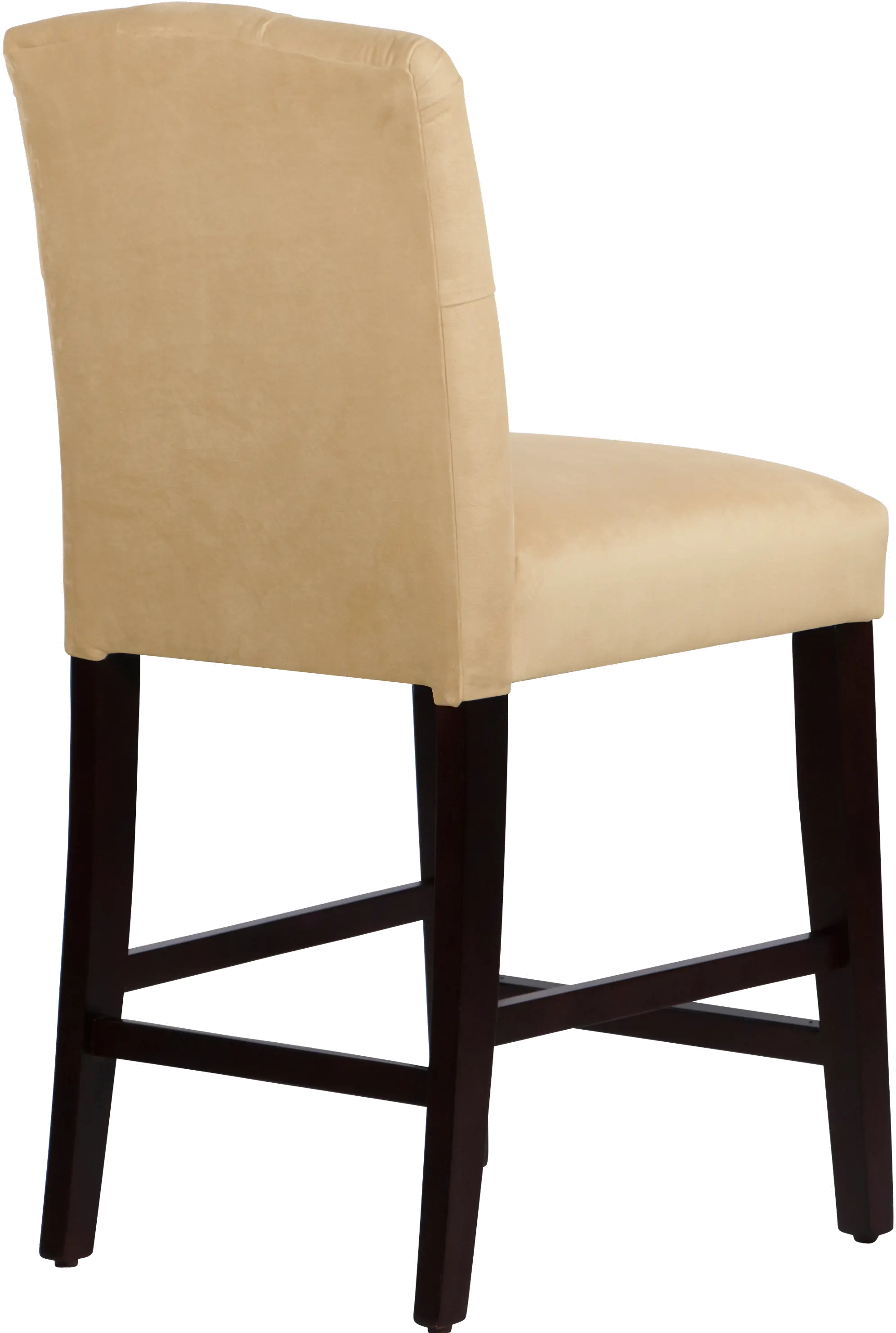 69-7VLVBCK Velvet Buckwheat Tufted Arched Back Counter Stool-4