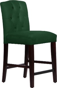 69-7VLVEMR Velvet Emerald Tufted Arched Back - Counter Stool