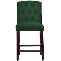 69-7VLVEMR Velvet Emerald Tufted Arched Back - Counter Stool-2